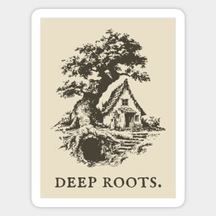 Deep Roots Tree House Fantasy Illustration Magnet